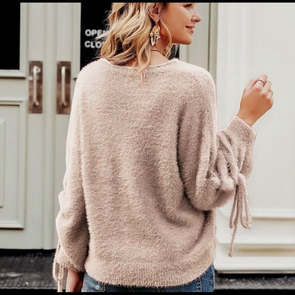 Softest Mohair Sweater With Tie-Ruched Arms - Picture 6 of 8